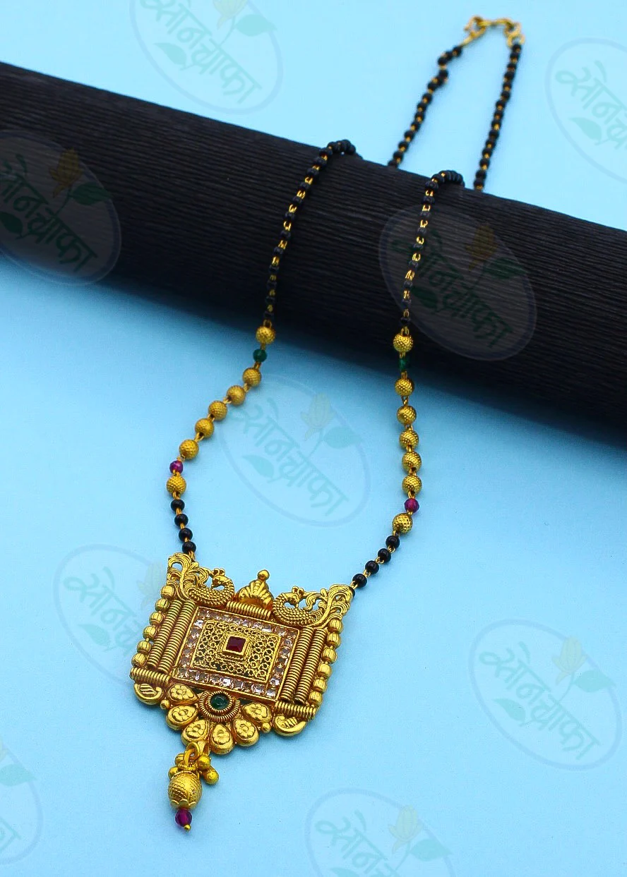 ROYAL PEACOCK RAJWADI MANGALSUTRA - Image 4