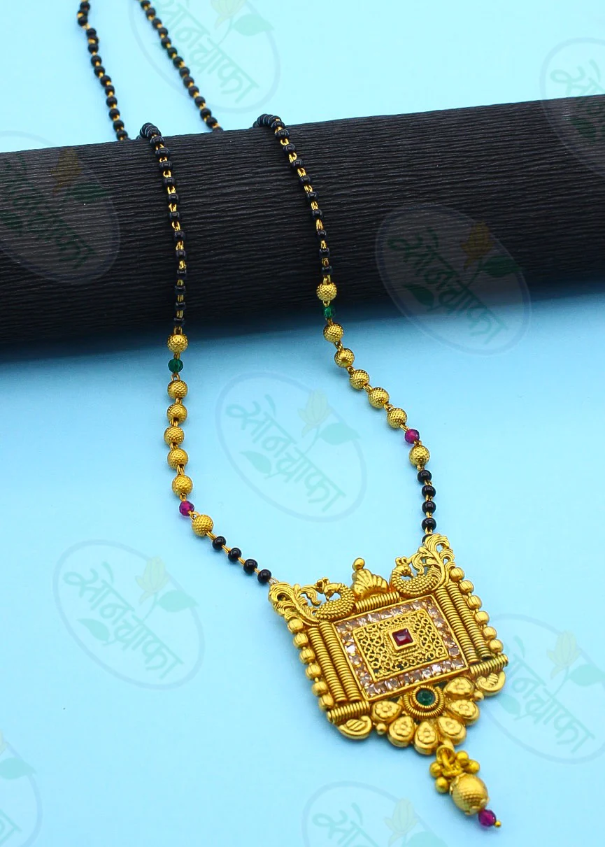 ROYAL PEACOCK RAJWADI MANGALSUTRA - Image 5